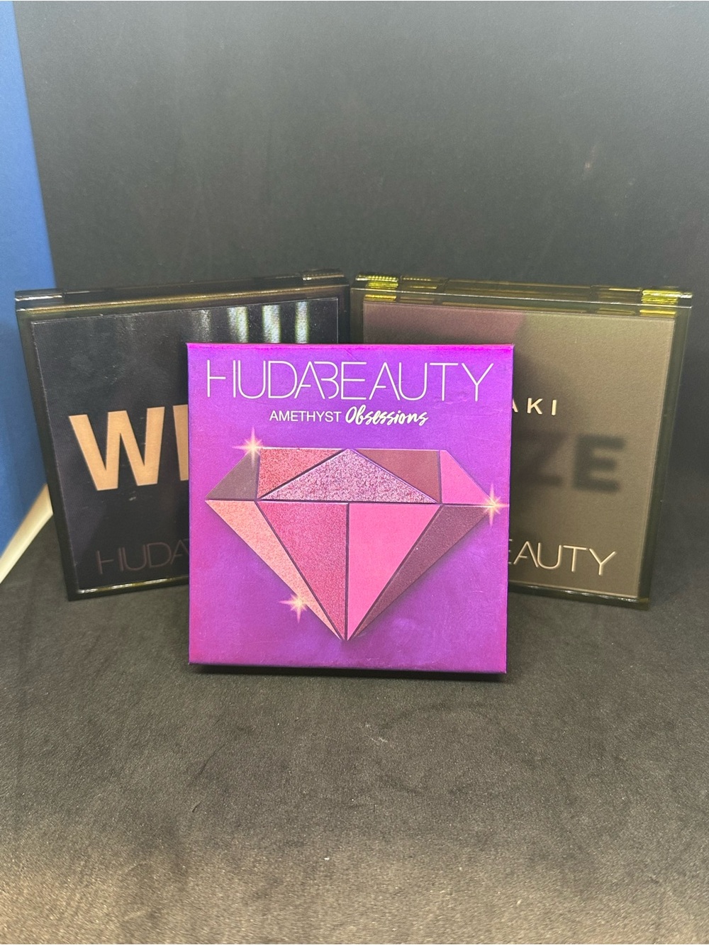 Huda Beauty Wild Jaguar, Khaki Haze, & Amethyst obsessions 9-pan palettes